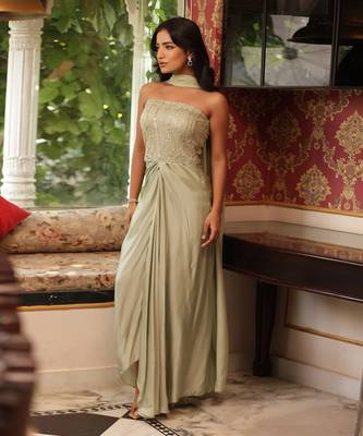 Pista green  soirée grown - neha garg 5