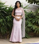 Rosy  bling top veil & skirt set - neha garg