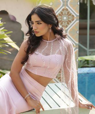 Rosy  bling top veil & skirt set - neha garg 2