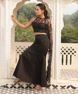 Inky black  bling top veil & skirt set - neha garg 1