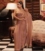 ready to wear pink gold raabta saree set - neha garg