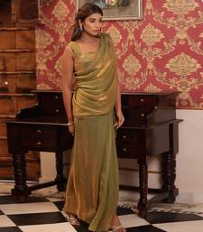ready to wear emerald gold raabta saree set - neha garg