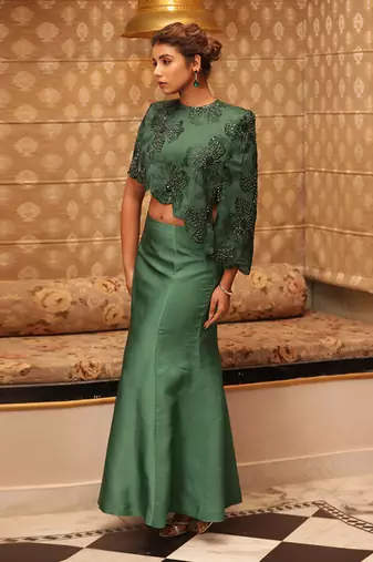 Emerald green marquise set emerald - neha garg