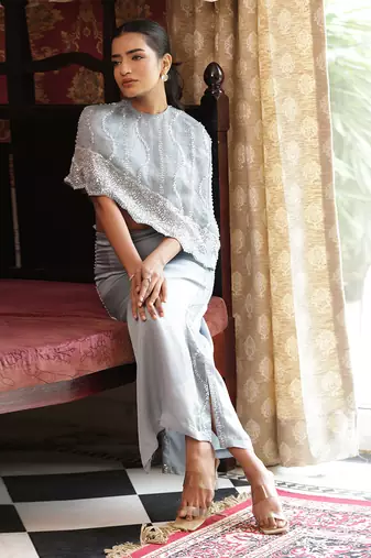 Sky pearl marquise pearl set - neha garg