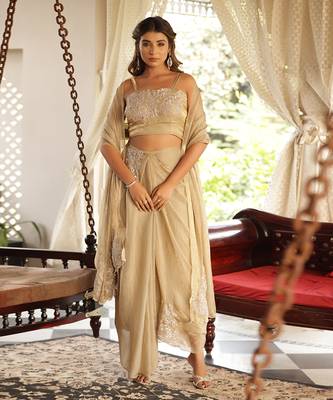 Pista gold noor lehenga set - neha garg 1