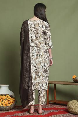 women's cotton floral printed kurta & pant with dupatta 2
