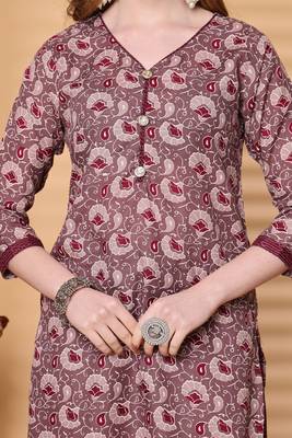 wine cotton blend printed ready to wear patiala salwar suit 3