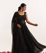 Black Georgette Sequin Work Lehenga Choli
