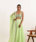 Light Neon Green Detailed lehenga choli Set