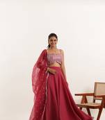 Mystic Maroon Detailed lehenga choli Set