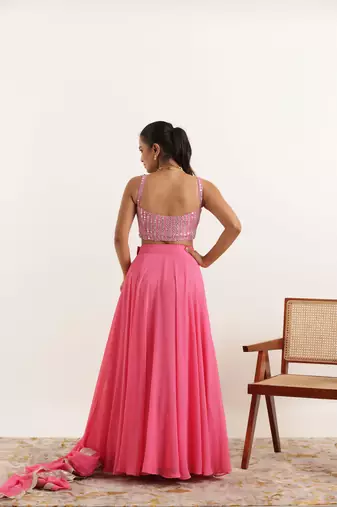 Pink Detailed lehenga choli Set