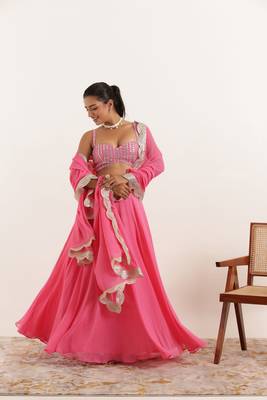 Pink Detailed lehenga choli Set 4