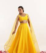 Yellow  Embellished Georgette lehenga choli