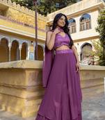 Grape  Embroidered Georgette lehenga choli