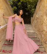 Pastel pink  Embellished Georgette lehenga choli