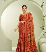 Maroon woven borser designer saree for girlie looks