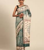 Green designer printed cotton c cultural saree