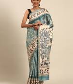Firozi designer printed cotton c cultural saree