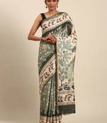Green designer printed cotton c cultural saree