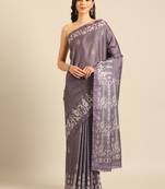 Purple ceremonial cotton c saree