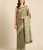Green ceremonial cotton c saree