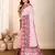 Pink muslin cotton digital printed ethnic ceremonial saree