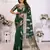 Green organza c gold zari festive saree