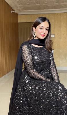 BLACK FUX GEORGETT PARTY WEAR SALWAR SUIT 6