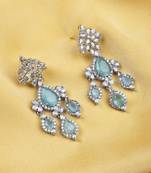 Silver-plated turquoise waterfall earrings