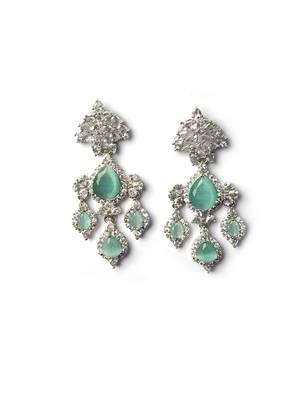 Silver-plated turquoise waterfall earrings 4