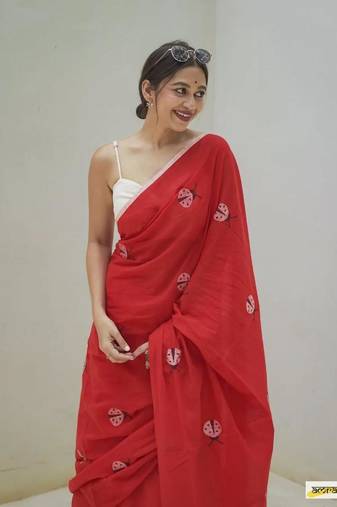 Red Soft Pure Cotton Saree