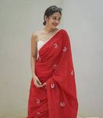 Red Soft Pure Cotton Saree