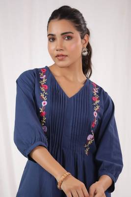 indigo cotton kurta pant set 2