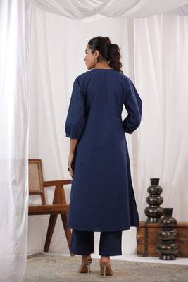 indigo cotton kurta pant set 4