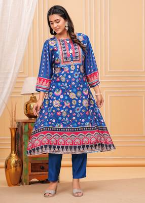 cobalt premium muslin kurta set 1