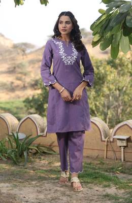 carnation cotton kurta pant set 1