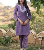 carnation cotton kurta pant set