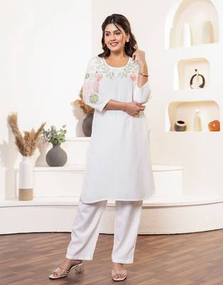 angel embroidery kurta pant set 2