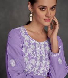 Isharya lilac embroidery kurta pant set