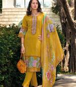 amber full heavy embroidery suit set