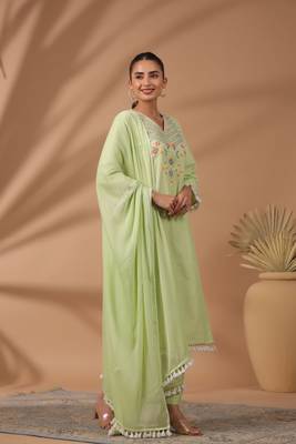 Poonam fern cotton suit set 2