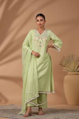 Poonam fern cotton suit set 4