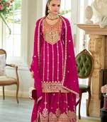 rose full work sharara set