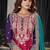 Multicolor embroidery and mirror work chinon straight palazzo - free size stitched(Size Upto 42")