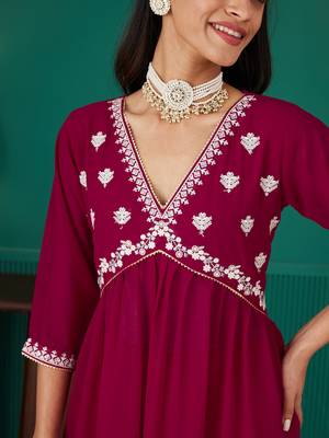 Rajgranth women's faux georgette fabric  embroidered kurta set with dupatta 4