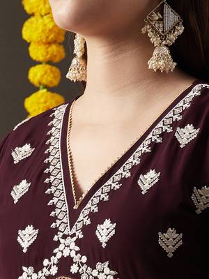 Rajgranth women's faux georgette fabric  embroidered aliya style kurta set with dupatta 4