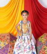 White Printed Lengha Choli