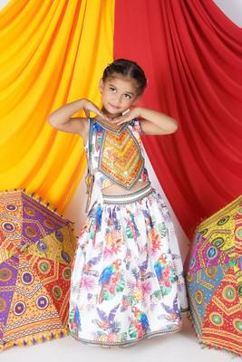 White Printed Lengha Choli 4