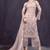 Rose gold embroidery zari and dimond net straight palazzo - free size stitched