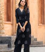 Floral Printed Straight Kurta with Palazzo